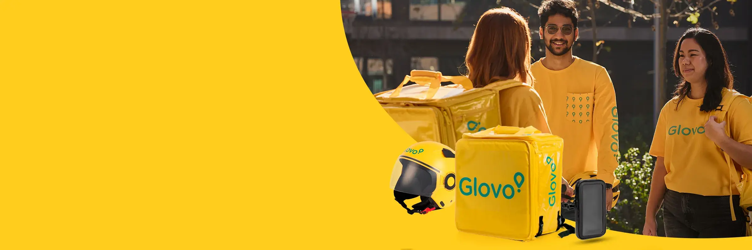 <p><span style="color:#ffffff"><strong>Il negozio Glovo per i corrieri!</strong></span></p>