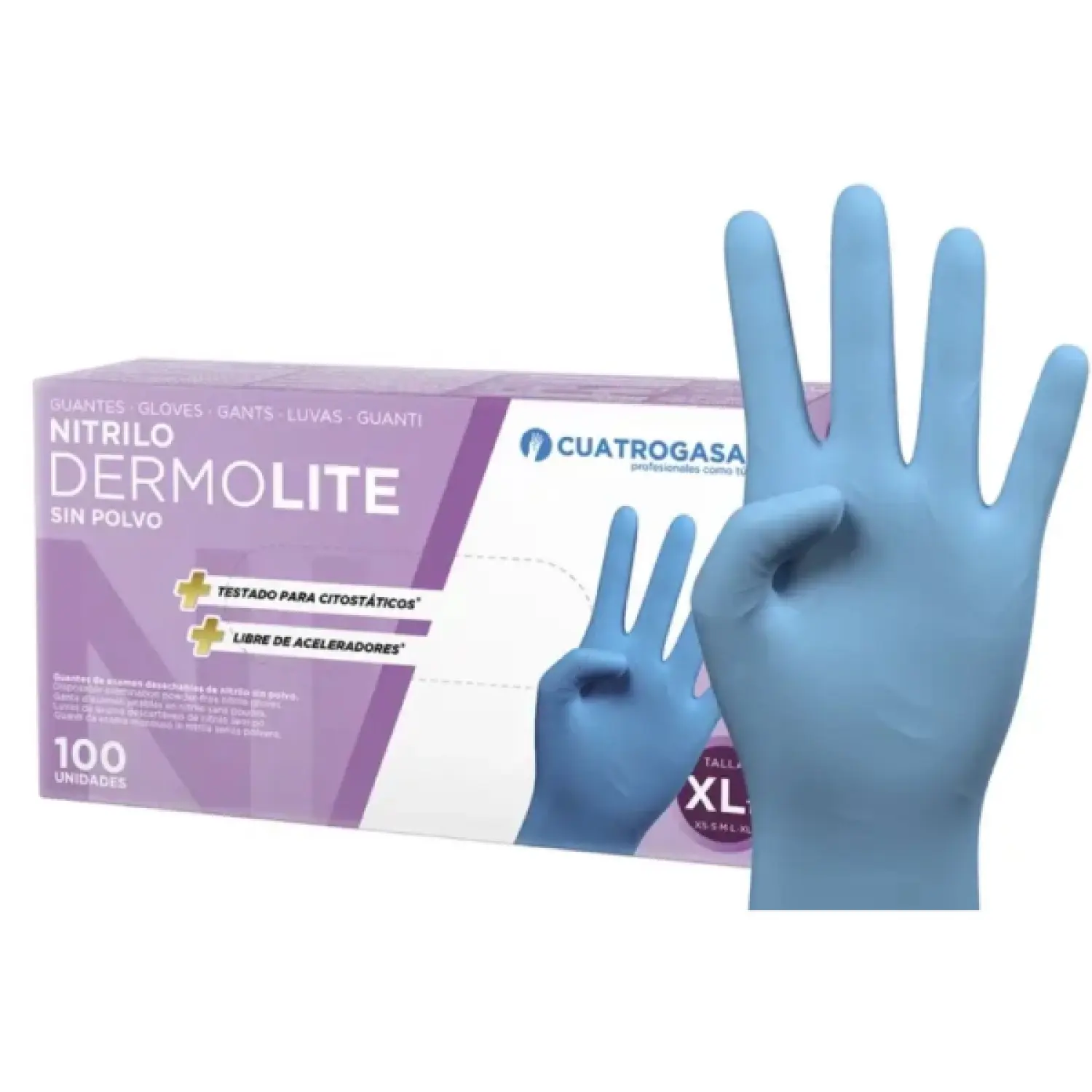 Guantes nitrilo sin talco talla grande