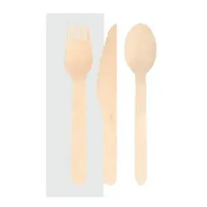 Kit cuchillo/tenedor/cuchara + serv. madera
