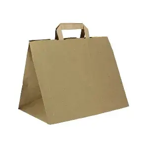 Bolsa papel kraft c/ asa plana 32+21x26cm
