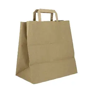 Bolsa papel kraft c/ asa plana 28+17x29cm