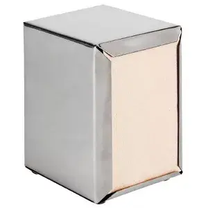 Dispenser per tovaglioli mini servis   11x9x13,5 cm argento acciaio inox (12 unità)