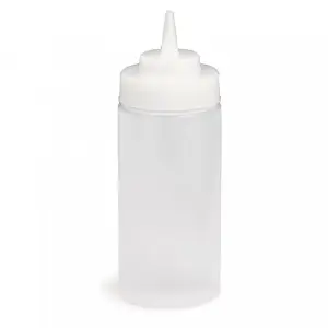 Botella exprimible con boca de 53 mm 240 ml 6 x 6 x 17,1 cm Blanco translúcido