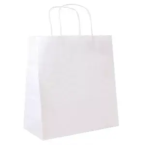 Sacchetti sos con manici  90 g/m2 32+16x31 cm bianco cellulosa (250 unità)