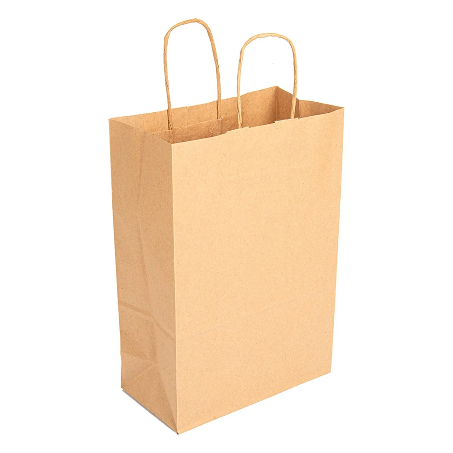 Sacchetti sos con manici  80 g/m2 20+10x29 cm naturale kraft (250 unità)