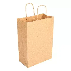 Sacchetti sos con manici  80 g/m2 20+10x29 cm naturale kraft (250 unità)