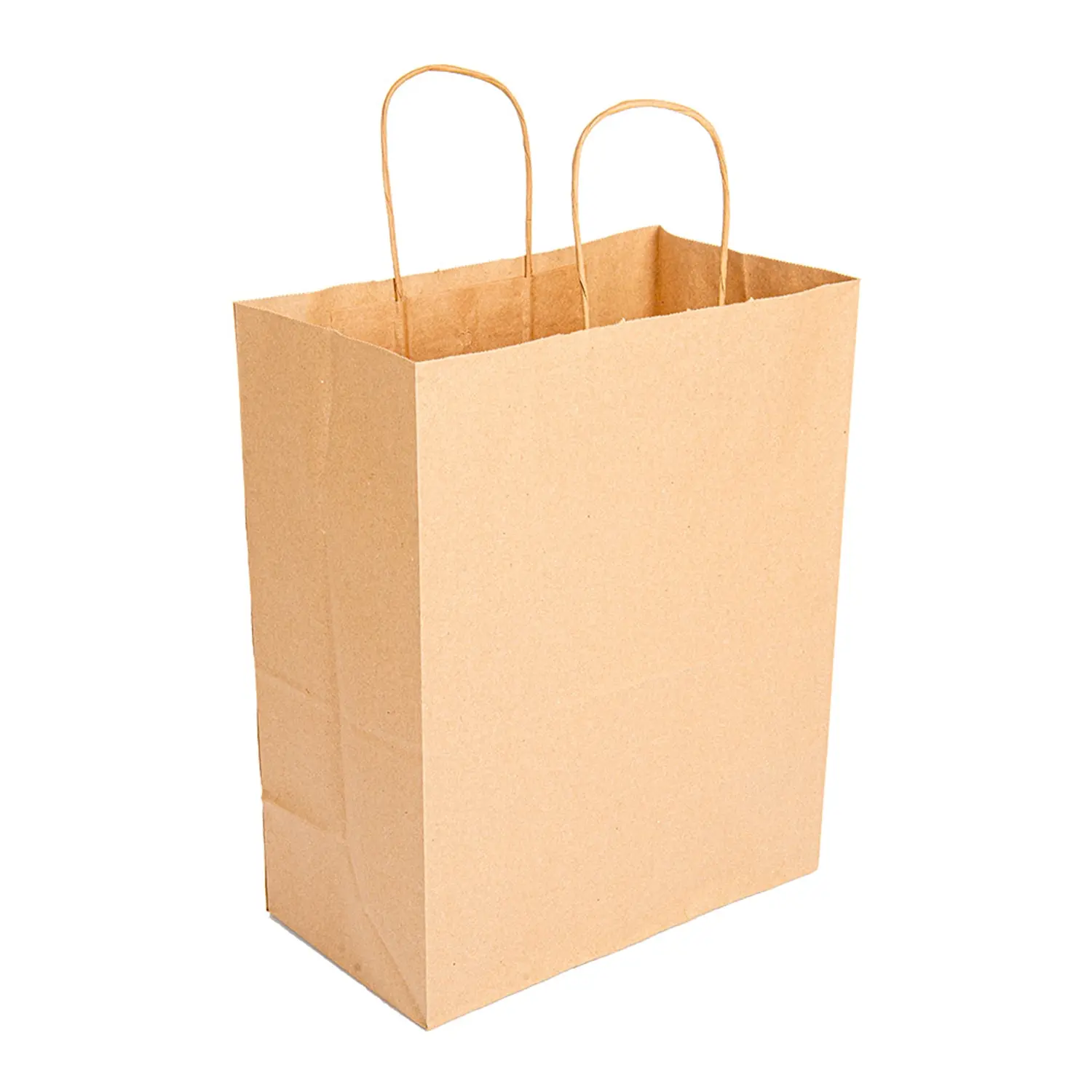 Sacchetti sos con manici  80 g/m2 26+14x32 cm naturale kraft (250 unità)