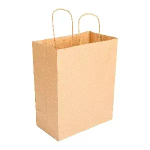 Sacchetti sos con manici  80 g/m2 26+14x32 cm naturale kraft (250 unità)