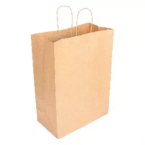 Sacchetti sos con manici  90 g/m2 32+16x43 cm naturale kraft (250 unità)
