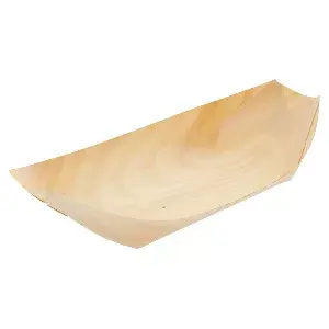 Barchette in foglia di pioppo wood  19,5x10x2,5 cm naturale legno (1000 unità)