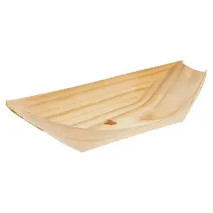 Barchette in foglia di pioppo wood  22,5x11x3 cm naturale legno (1000 unità)