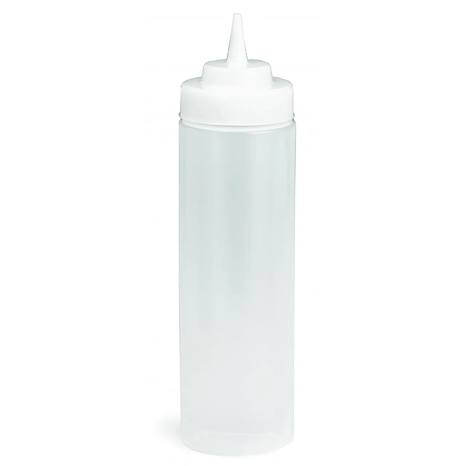 Botella exprimible con boca de 53 mm 355 ml 6 x 6 x 21,9 cm Blanco translúcido