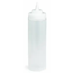 Botella exprimible con boca de 53 mm 355 ml 6 x 6 x 21,9 cm Blanco translúcido