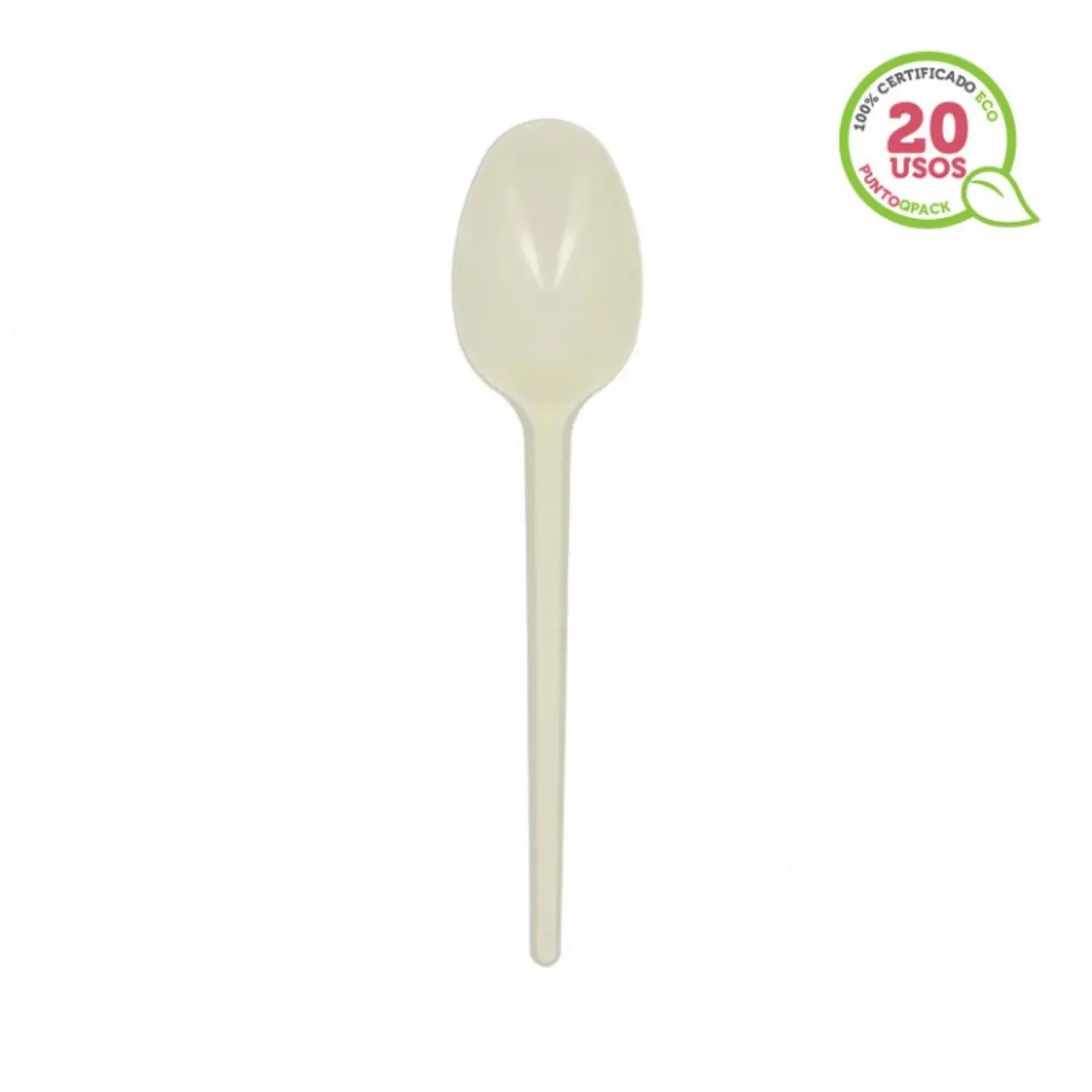 2000 Uds. Cuchara premium ECO reutilizable color crema (16,5cm) | Ref: 0114