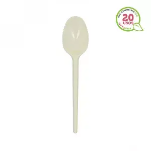 2000 Uds. Cuchara premium ECO reutilizable color crema (16,5cm) | Ref: 0114