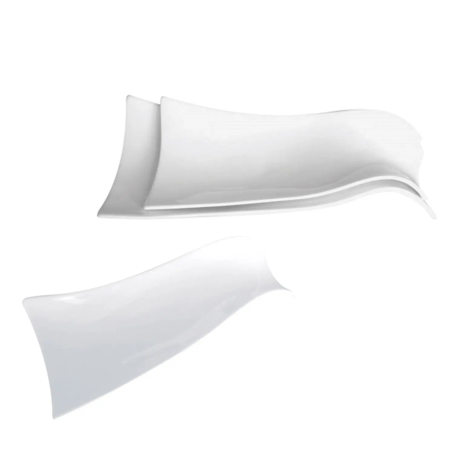 Piatti forma tegola   26 cm bianco porcellana (6 unità)