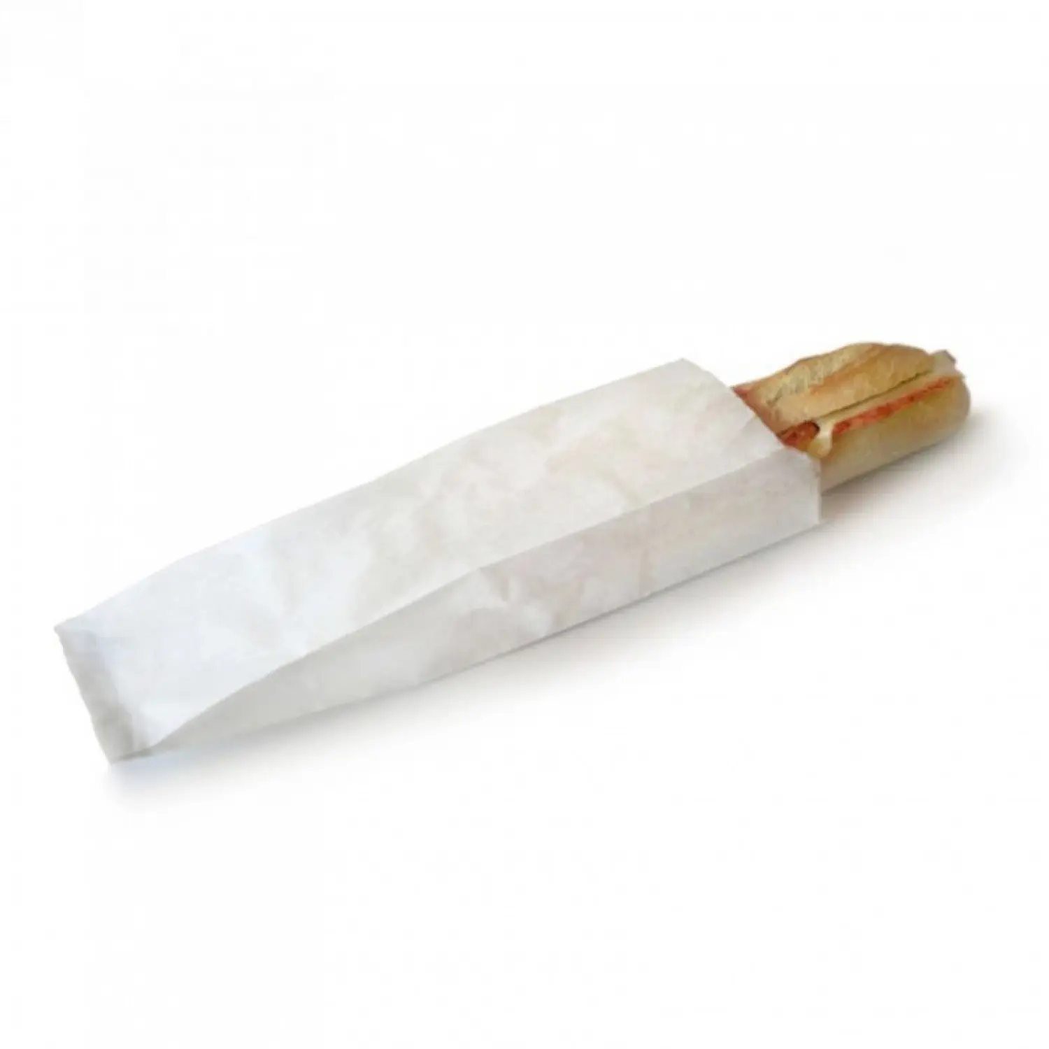 1000 unidades. Sacos anti-gordura brancos para pão e sanduíche (10+4x31cm) | Ref: 11BAG