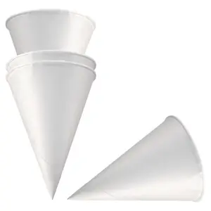 Cones água  120 ml 120 g/m2 ø 6,4x8,7 cm branco papel (5000 unidade)