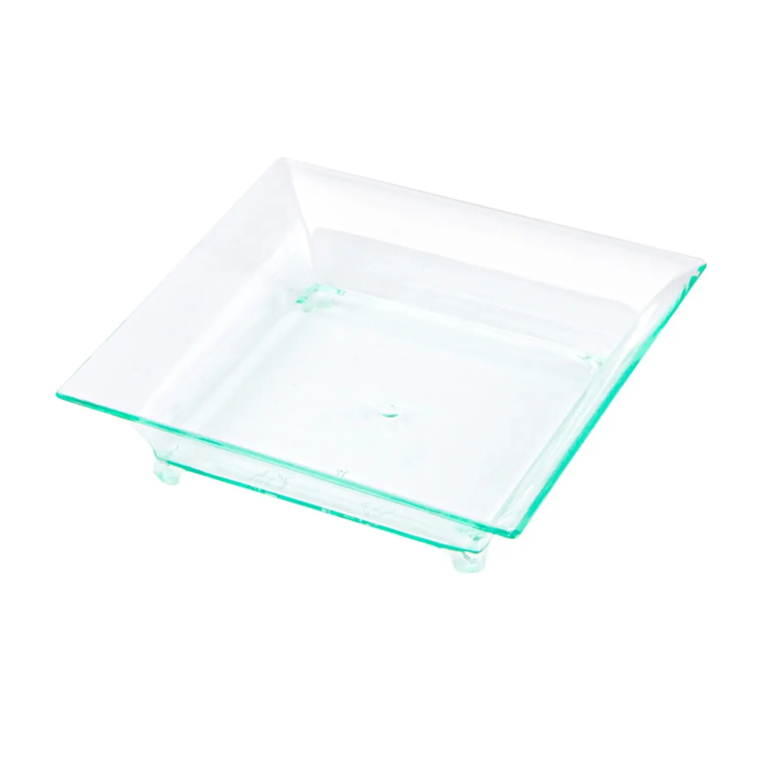 Contenitori aperitivo quadrato   6,3x6,3x1,5 cm verde acqua ps (720 unità)