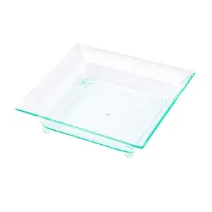 Contenitori aperitivo quadrato   6,3x6,3x1,5 cm verde acqua ps (720 unità)