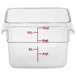 RECIPIENTE CUADRADO 11,4 L 25,6 x 31 x 21 cm Transparente (Tapa no incluida)