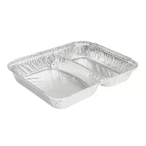 Contenitore -2 scomparti  350/480 ml 22,7x17,7x3 cm alluminio (800 unità)