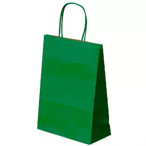 Sacchetti sos con manici  80 g/m2 20+10x29 cm verde kraft (250 unità)