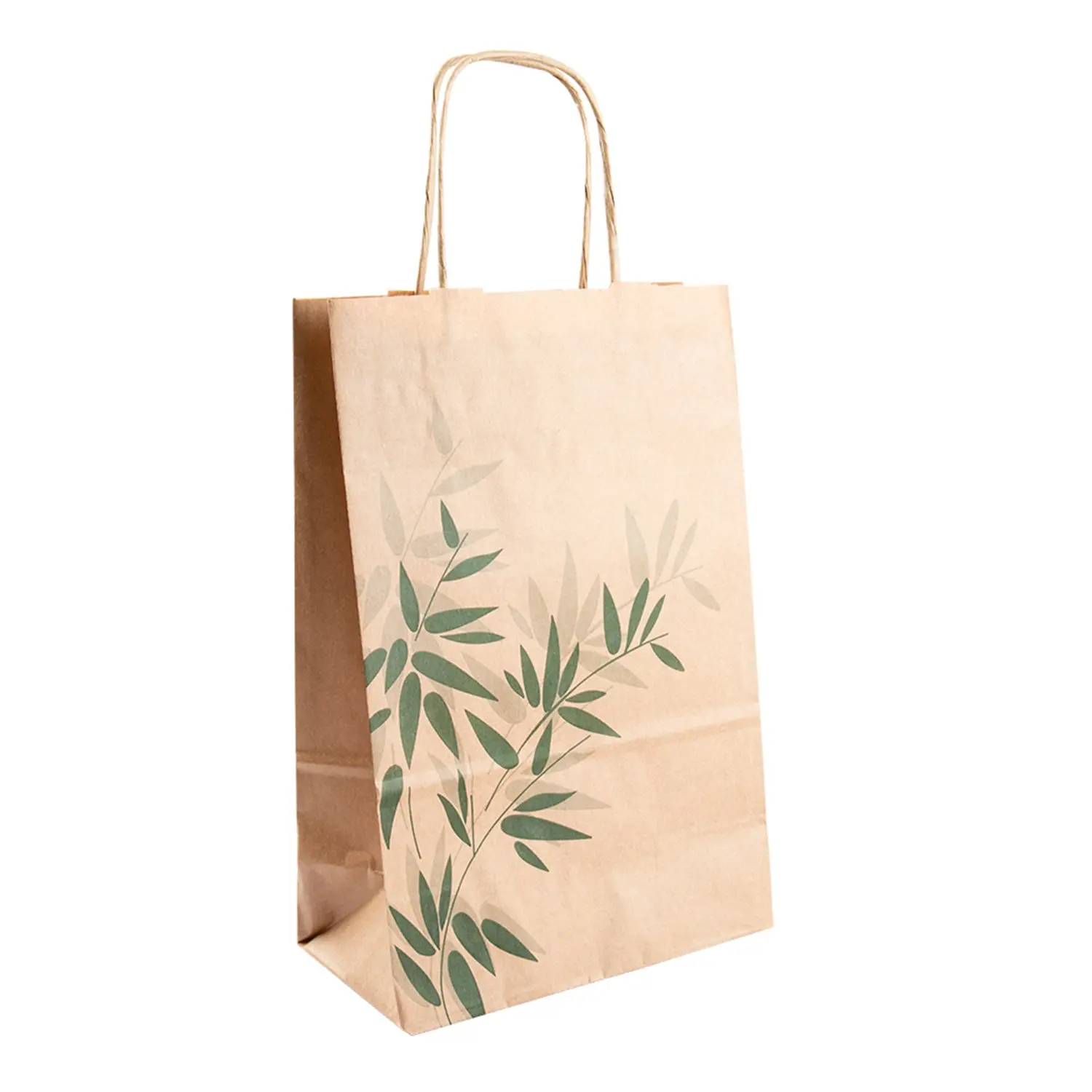 Sacchetto sos con manici feel green  80 g/m2 20+10x29 cm naturale kraft (250 unità)