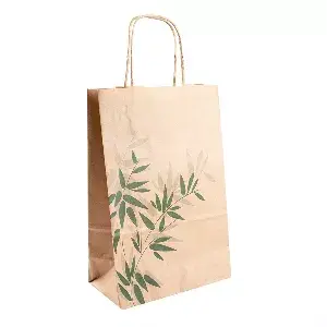 Sacchetto sos con manici feel green  80 g/m2 20+10x29 cm naturale kraft (250 unità)