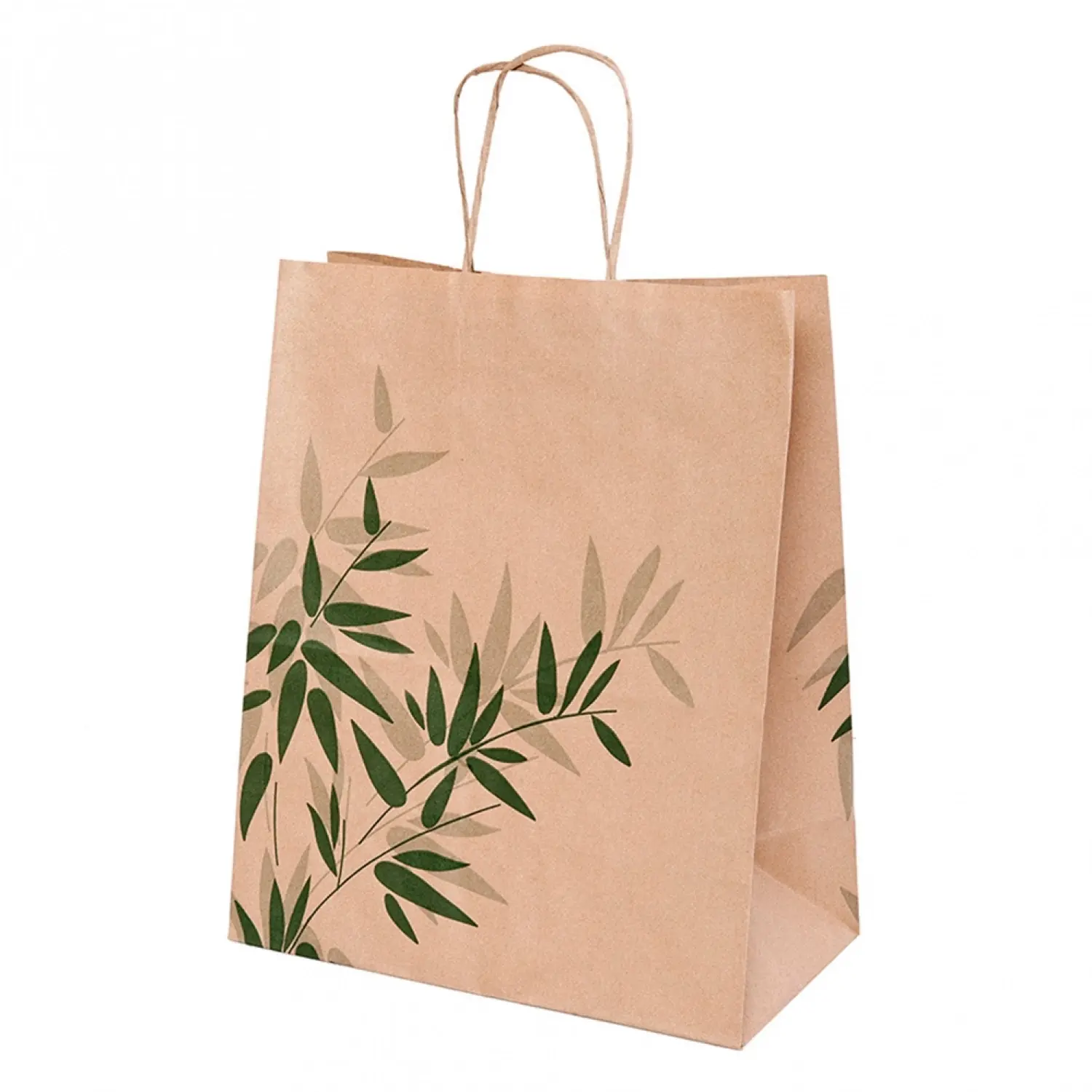 Bolsas sos con asas feel green  80 g/m2 26+14x32 cm natural kraft (250 unid.)