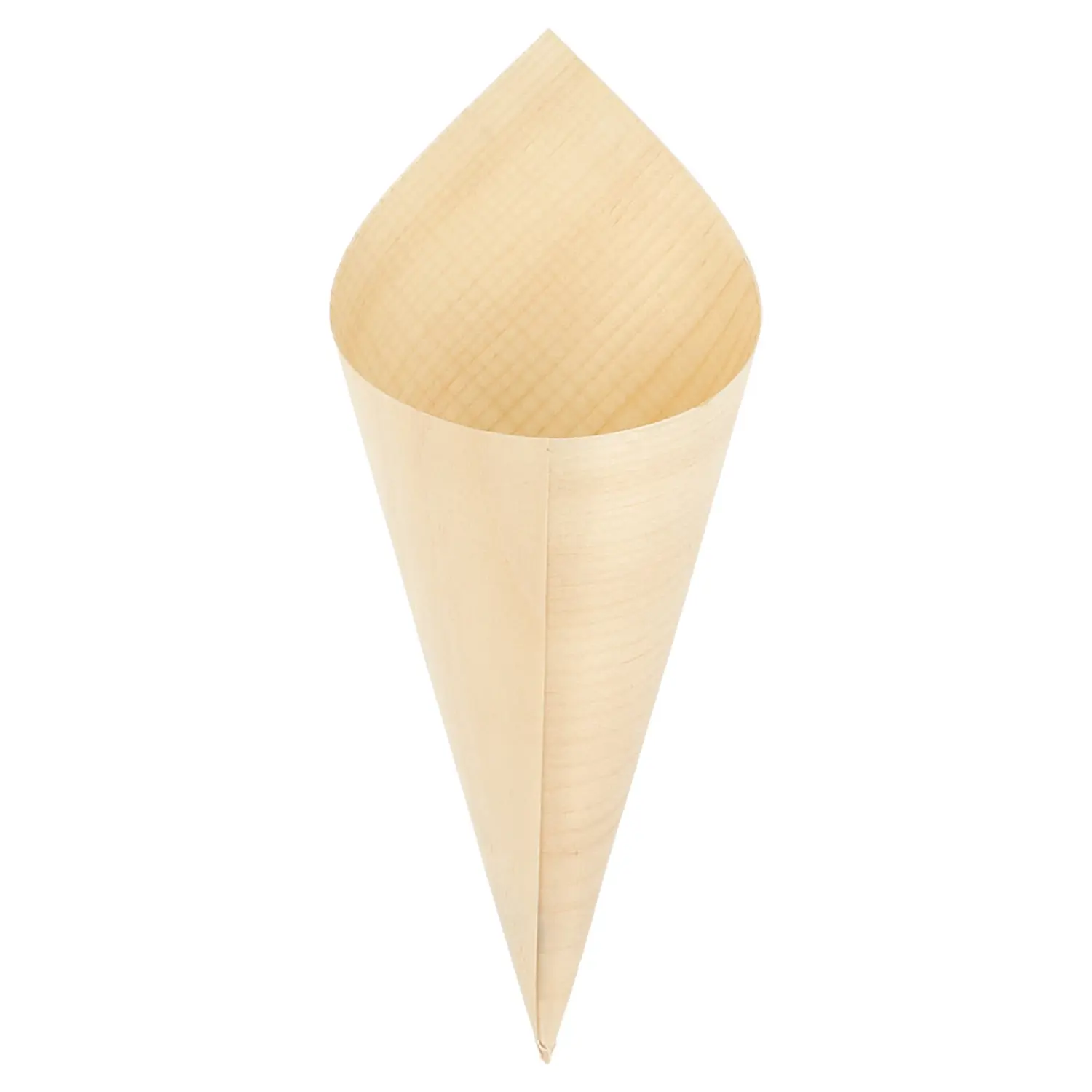 Cono in foglia di pioppo wood  17 cm naturale legno (1000 unità)