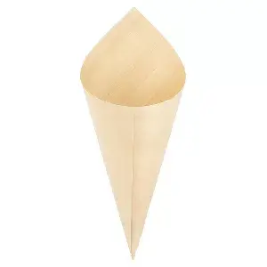 Cono in foglia di pioppo wood  17 cm naturale legno (1000 unità)