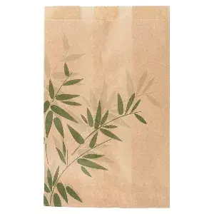 Sacchetti hamburger feel green - pfas free  34 g/m2 12+7x18 cm naturale pergamana antigrassi (500 unità)