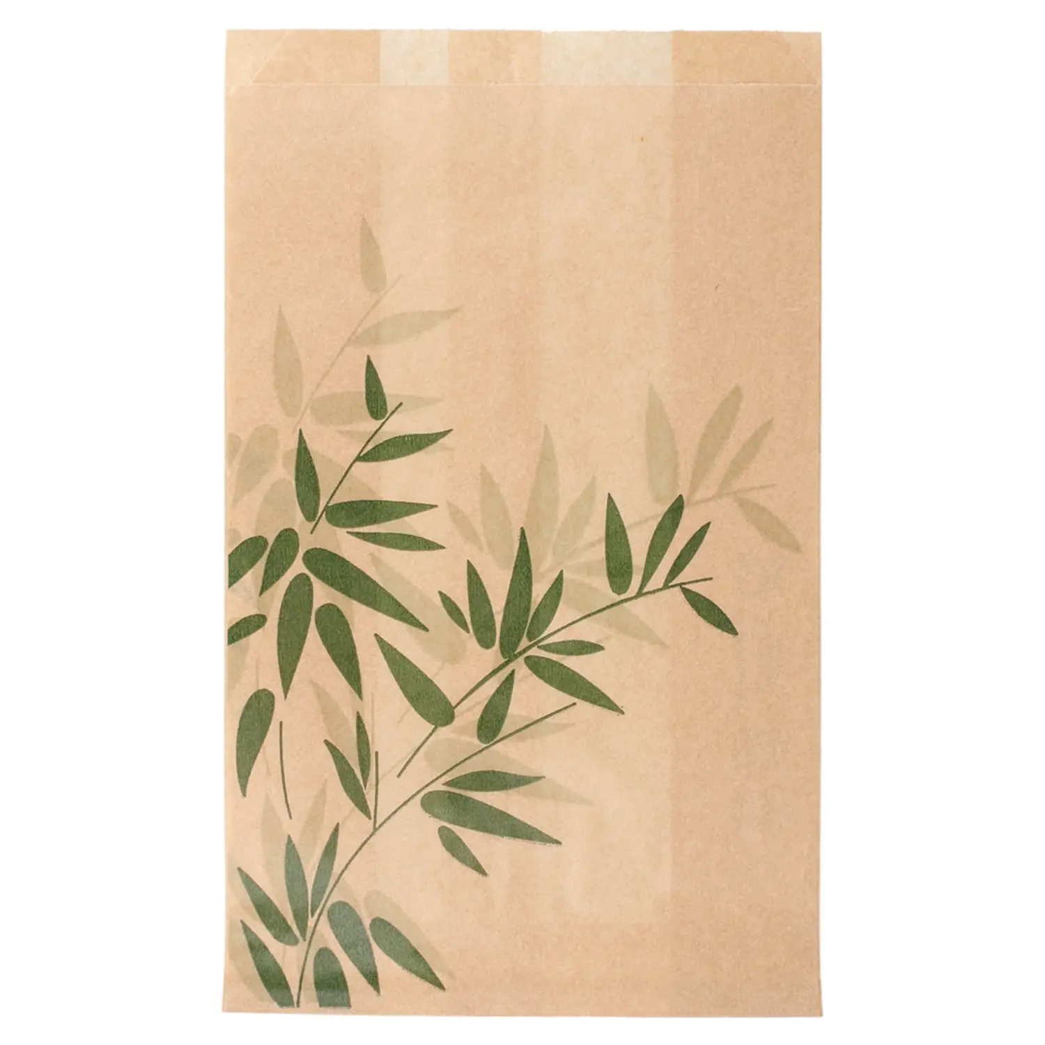 Sacchetti hamburger feel green - pfas free  34 g/m2 14+7x22 cm naturale pergamana antigrassi (500 unità)