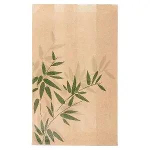 Sacchetti hamburger feel green - pfas free  34 g/m2 14+7x22 cm naturale pergamana antigrassi (500 unità)