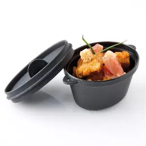 Contenitori aperitivo mini pentola  65 ml 9,1x5,8x4,5 cm nero pp (216 unità)