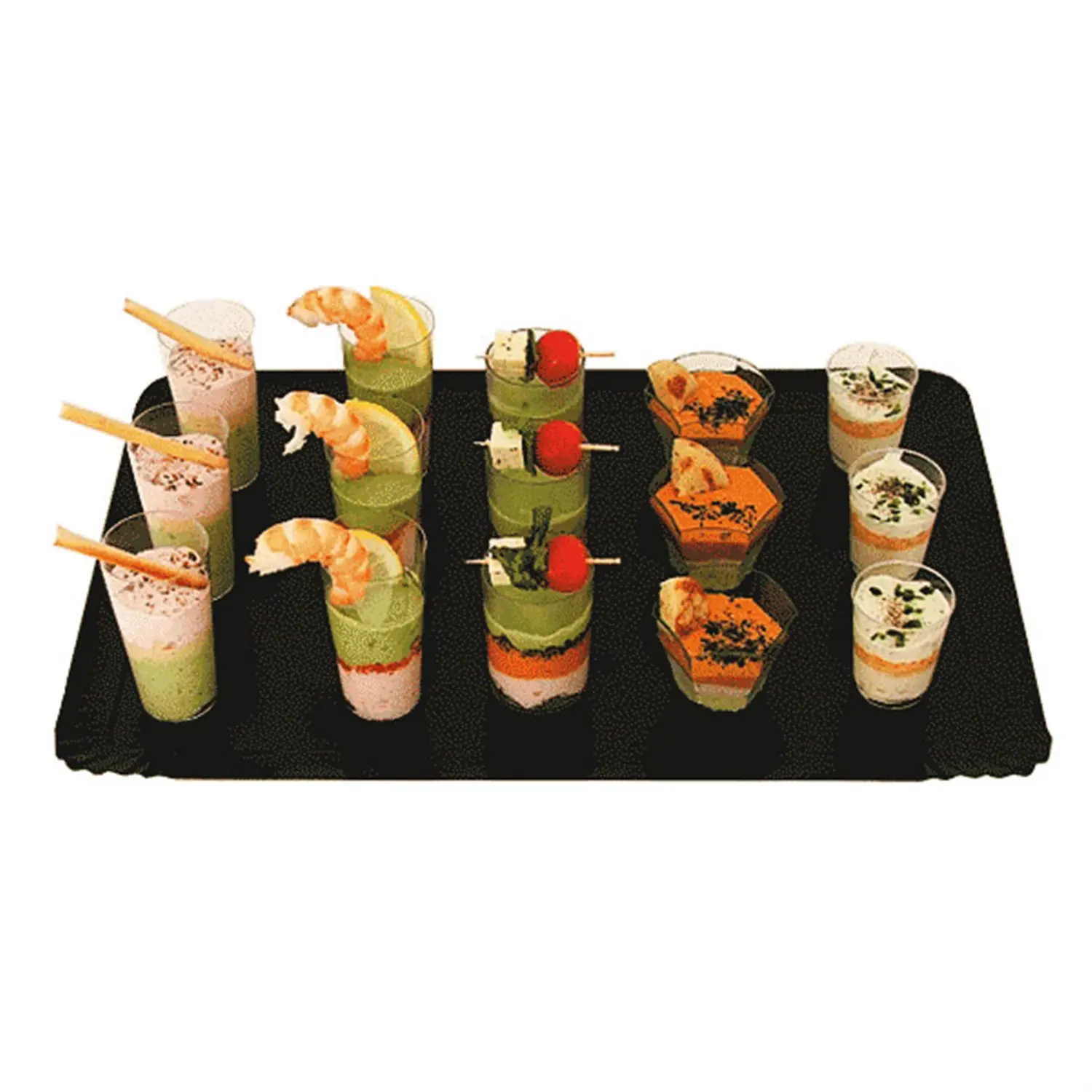 Vassoi catering  1100 g/m2 28x42 cm oro nero cartone (100 unità)