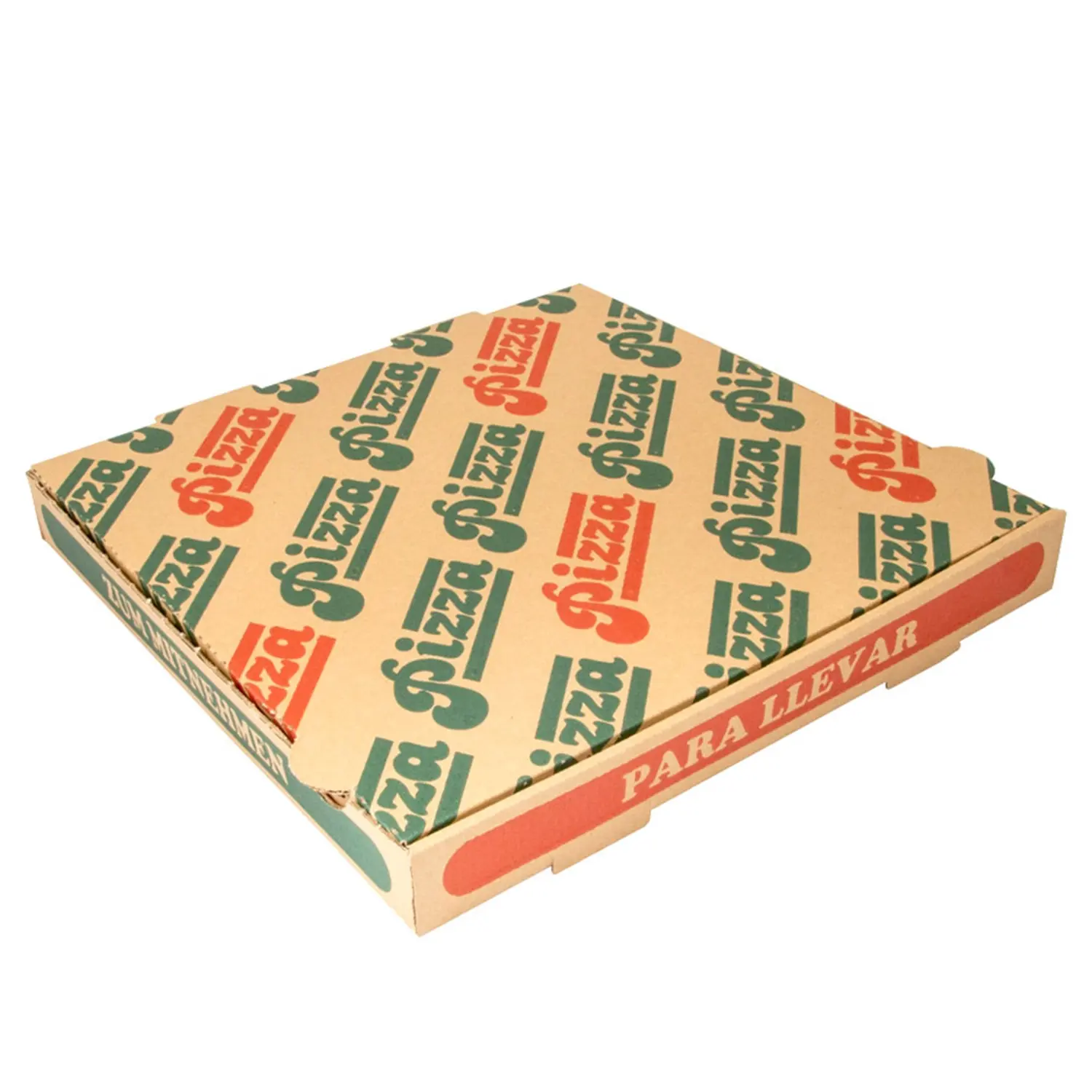 Cajas de pizza  350 g/m2 29x29x3,5 cm natural cartón microcanal (100 unid.)