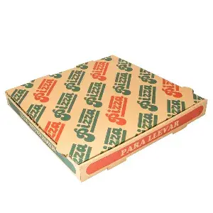 Cajas de pizza  350 g/m2 29x29x3,5 cm natural cartón microcanal (100 unid.)