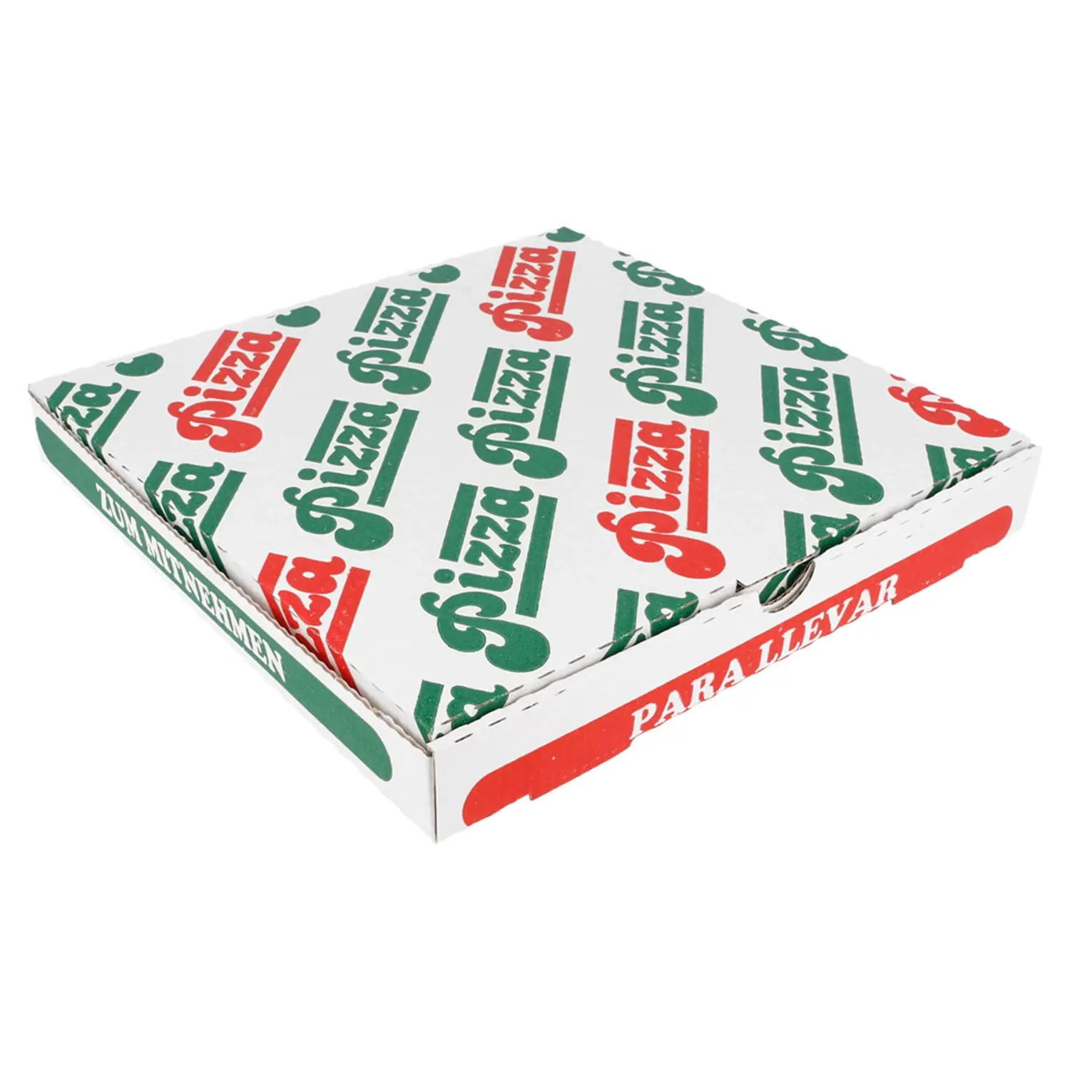 Caixas de pizza  348 g/m2 24x24x3 cm branco cartão microcanal (100 unidade)