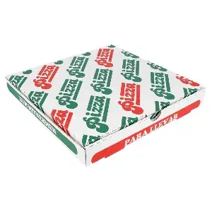 Caixas de pizza  348 g/m2 24x24x3 cm branco cartão microcanal (100 unidade)