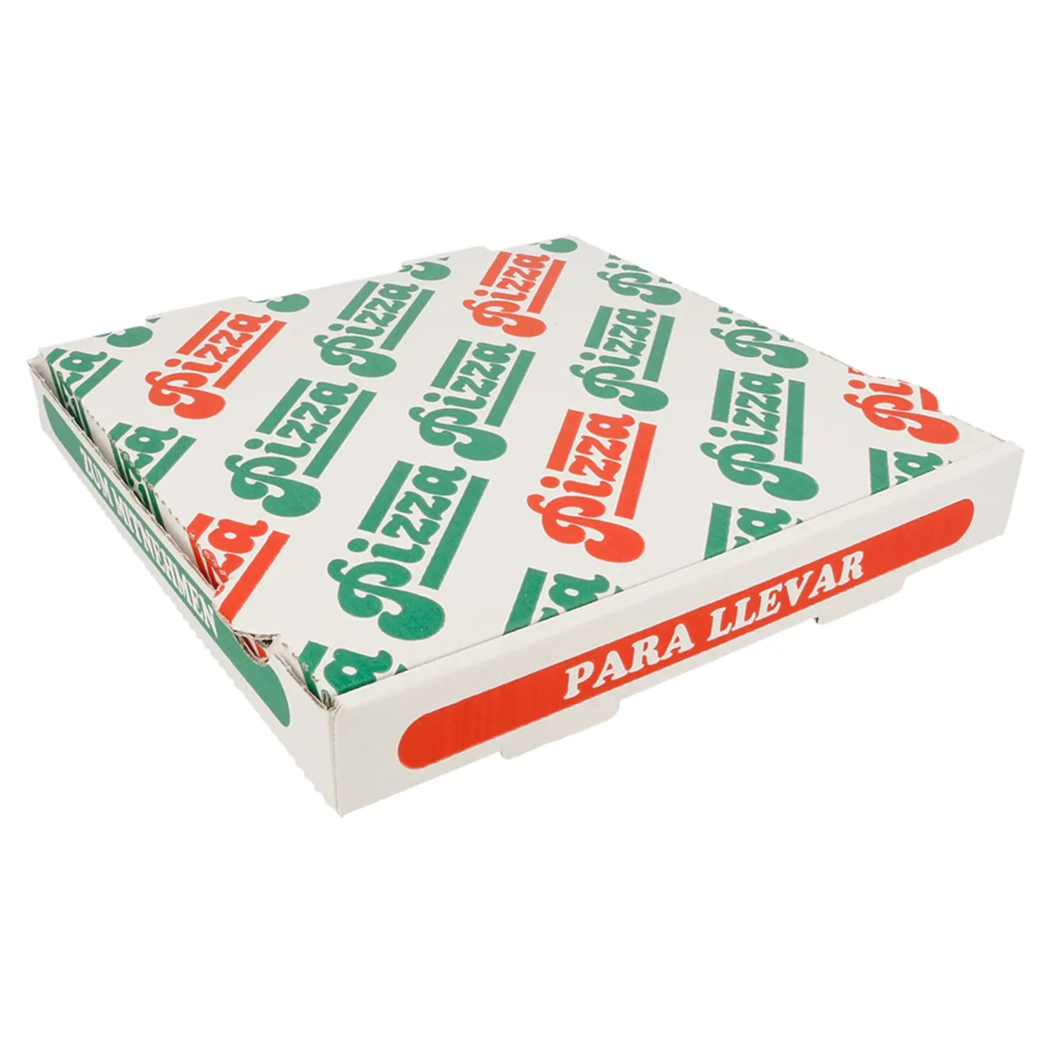 Cajas de pizza  348 g/m2 26x26x3,5 cm blanco cartón microcanal (100 unid.)