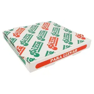 Cajas de pizza  348 g/m2 26x26x3,5 cm blanco cartón microcanal (100 unid.)
