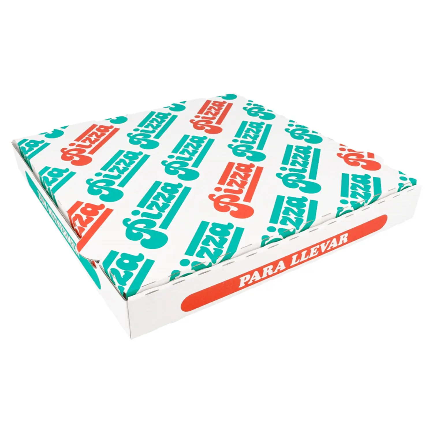 Caixas de pizza  348 g/m2 29x29x3,5 cm branco cartão microcanal (100 unidade)