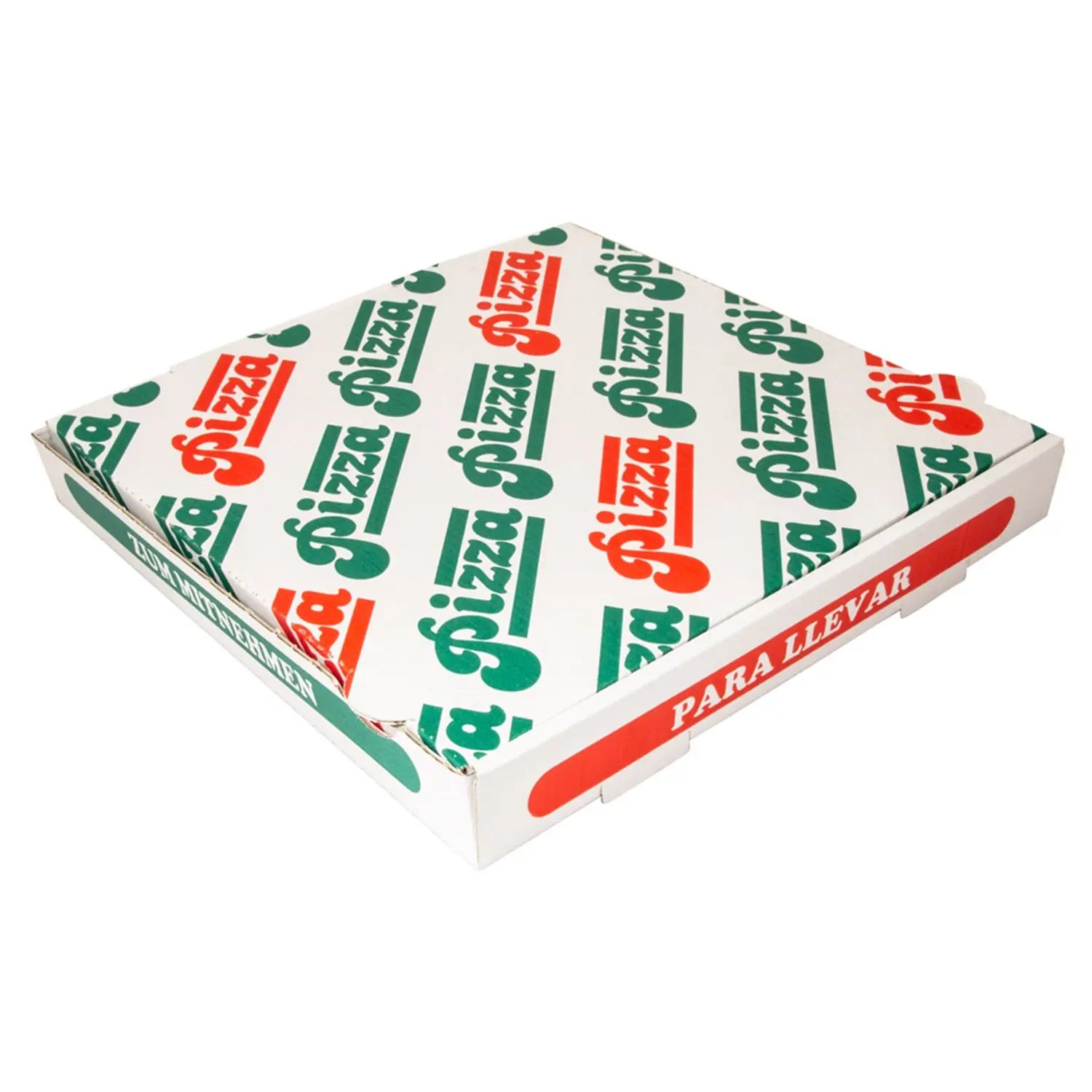 Cajas de pizza  348 g/m2 29x29x4 cm blanco cartón microcanal (100 unid.)