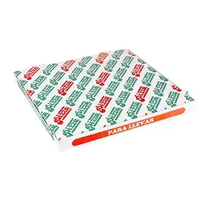 Cajas de pizza  348 g/m2 40x40x3,5 cm blanco cartón microcanal (100 unid.)