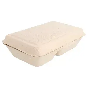 Contenitori 2 scomparti bionic 1 l 16,5x22,5x6,4 cm naturale bagassa (500 unità)