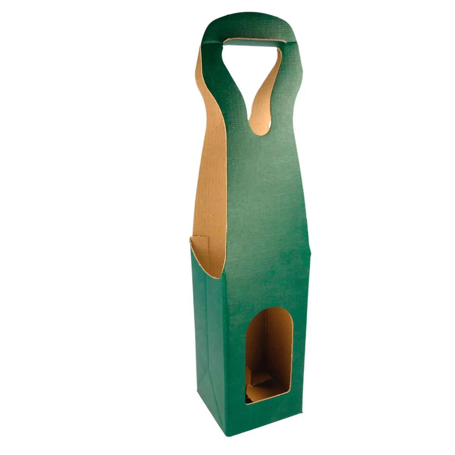 100 u. scatole 1 bottiglia  9x9x41 cm verde cartone (100 unità)