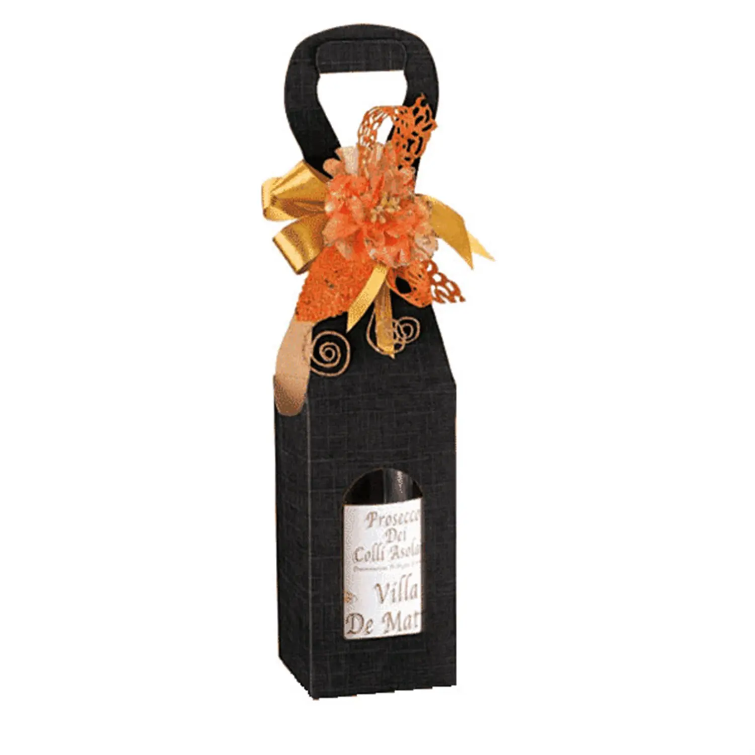 100 u. scatole 1 bottiglia   9x9x41 cm nero cartone (100 unità)