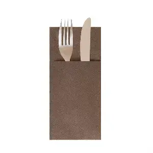 Servilletas canguro  55 g/m2 40x40 cm chocolate airlaid (700 unid.)